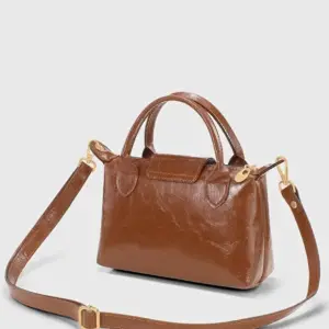 Tan Patent Versatile PU Leather Crossbody Bag for Women