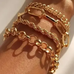 Set de Brățări cu Lanț Italian Four Piece Layered Adjustable Elegant Fashion Jewelry Gift for Her